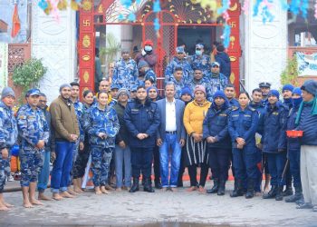 श्रीराम मन्दिरको तेस्रो वार्षिकोत्सवमा माइस्थान मन्दिर परिसरमा सरसफाइ