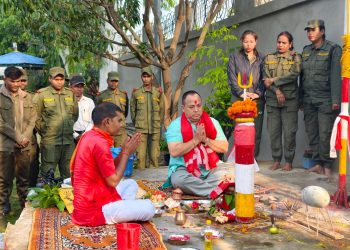 मेयर सिंहद्वारा चैते दशैंको अवसरमा मौली पूजा-अर्चना
